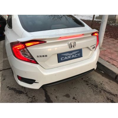 10th Gen 2016-2017 Honda Civic Spoiler with LED light Hole Drilling Unrequired