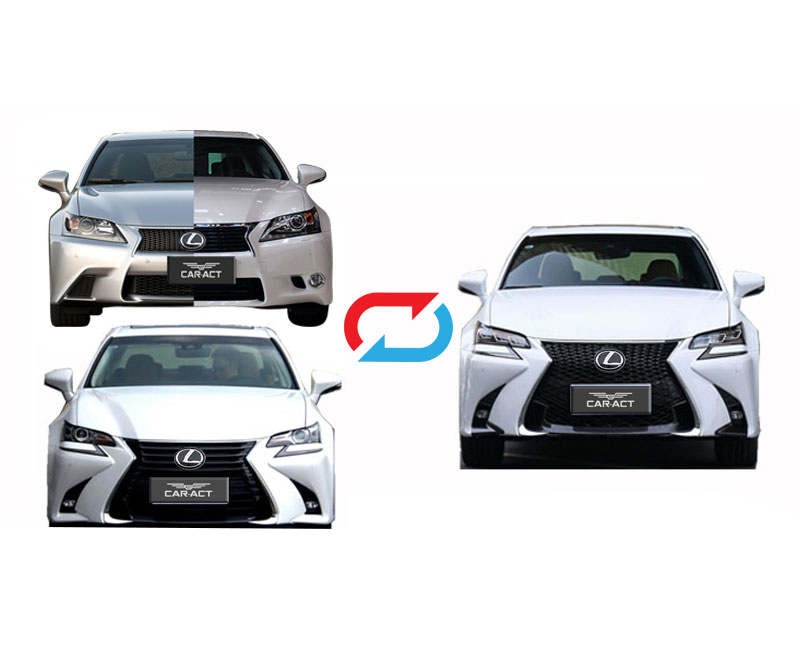 2017 Lexus GS450h with complete 200t-style front bumper conversion.