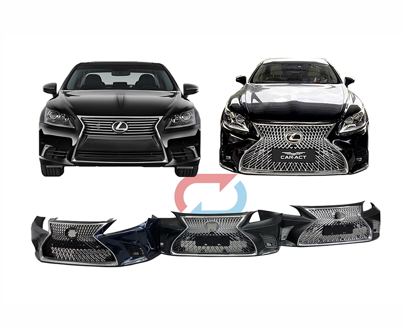 Side-by-side comparison of stock Lexus LS460 bumper vs 2023 style