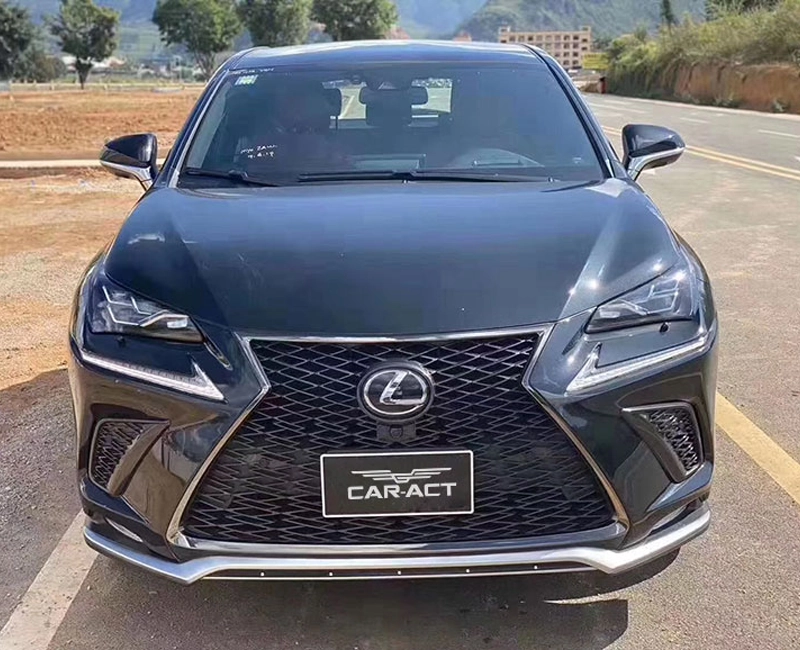 Aggressive lower air intakes on F-Sport style NX bumper