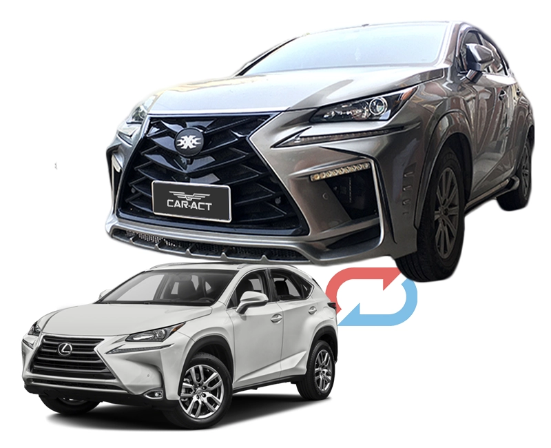 Before and after front view of NX with Goemon bumper