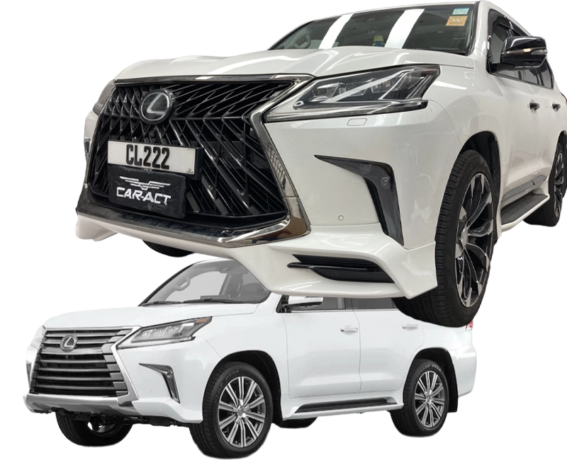 Before and after view of LX570 with TRD Super Sport kit