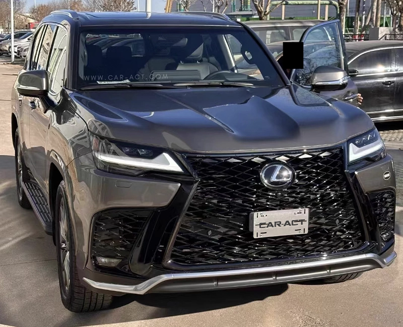 Before and after front view of LX600 with F-Sport bumper