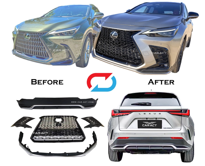 Before and after front view of 2nd gen NX with F-Sport kit