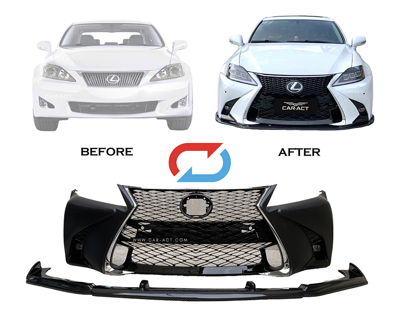 2006-2013 Lexus IS sedan coupe convertible GS style front bumper aggressive styling conversion