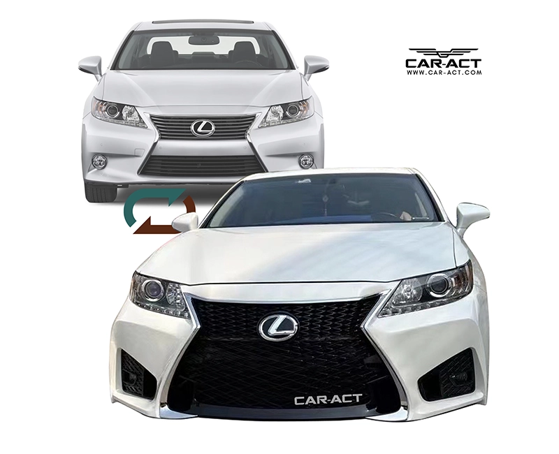 Aggressive GSF front bumper on a 2015 Lexus ES.