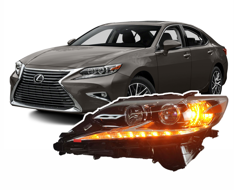 Front view of 2016 Lexus ES with amber streaming lights.
