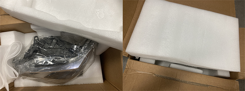 we use secure and strong foam package for the headlights