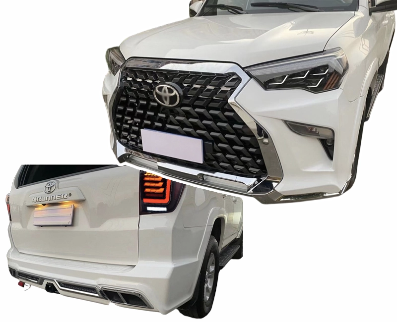 Before and after Lexus GX style front conversion on 4Runner