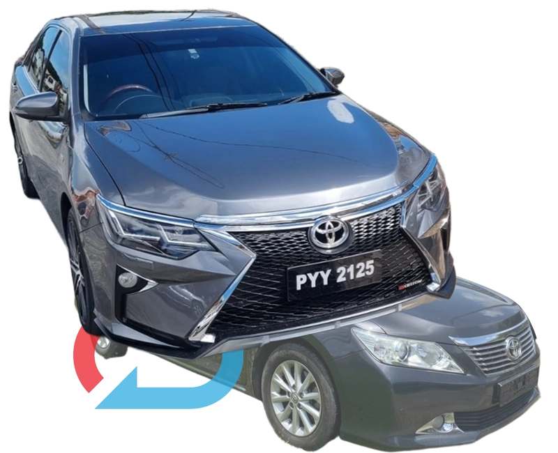 Before and after Lexus NX style conversion