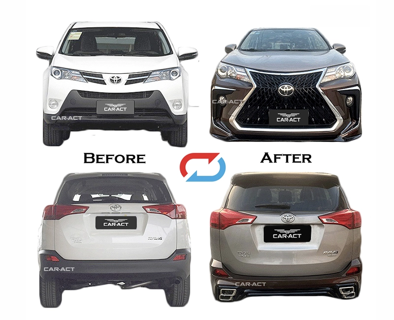 Before and after F-Sport front bumper conversion RAV4