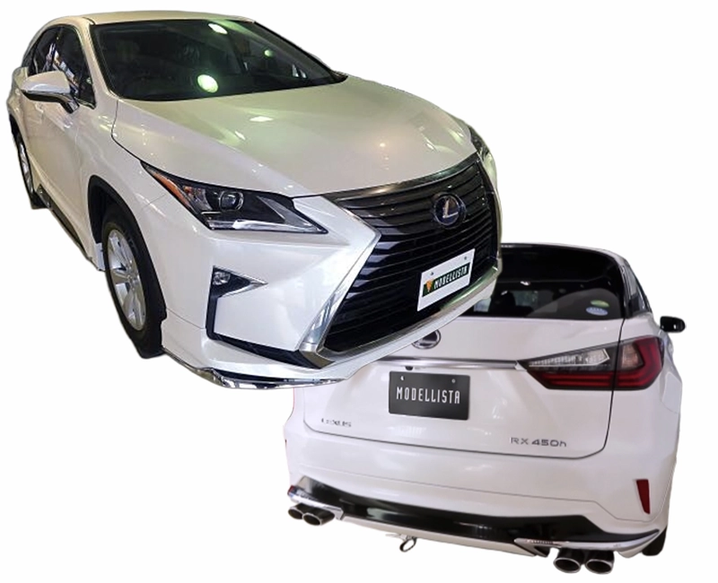 Modellista style quad exhaust tips for 2016-2019 Lexus RX
