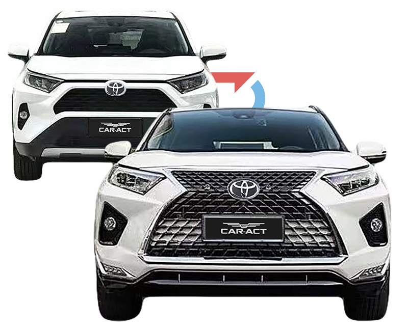 Before and after Lexus RX style bumper conversion RAV4