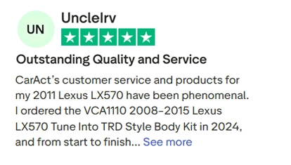 CarAct’s customer service and products for my 2011 Lexus LX570 have been phenomenal