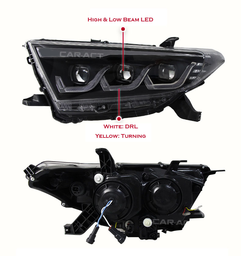 Toyota Highlander XU40 facelift headlights