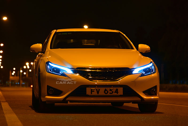 Toyota Mark X aftermarket headlights at night