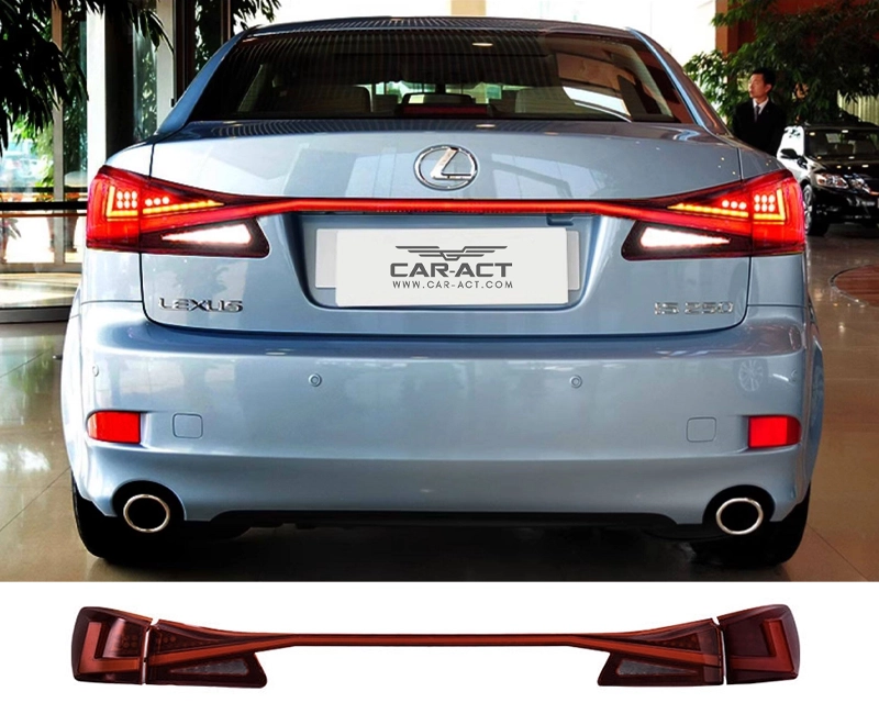 Lexus IS run through LED tail lamps rear view