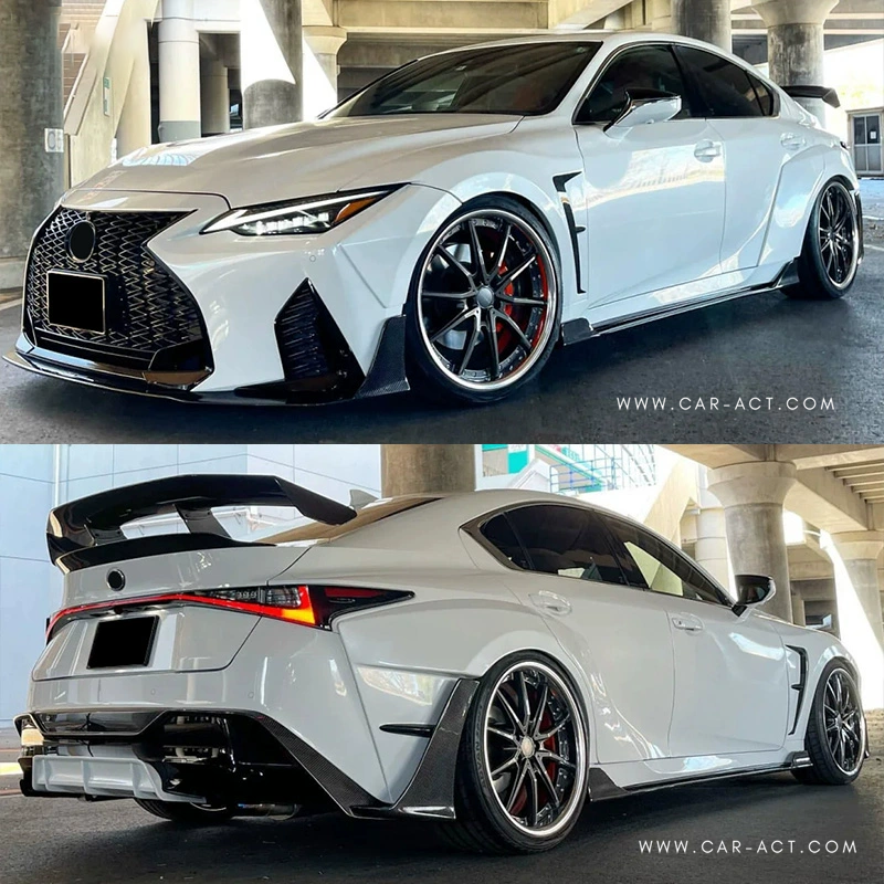 Lexus IS carbon fiber spoiler and skirts